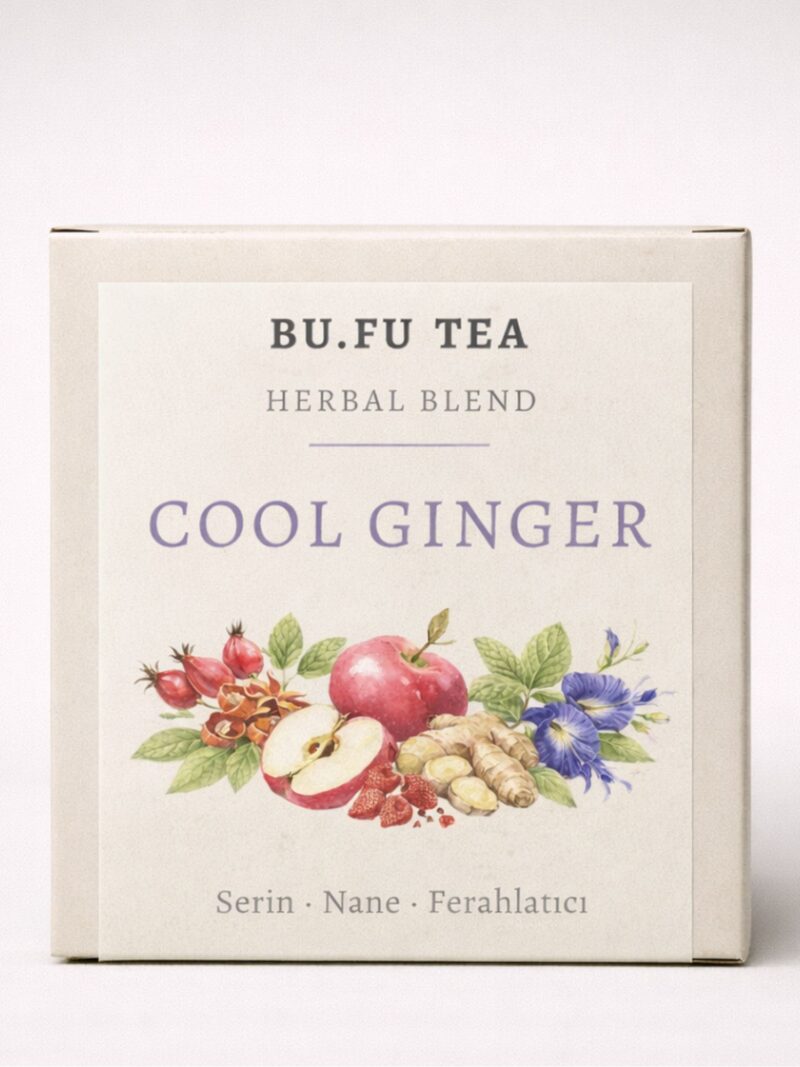 Bufu Tea Cool Ginger doğal bitki çayı ürün kutusu