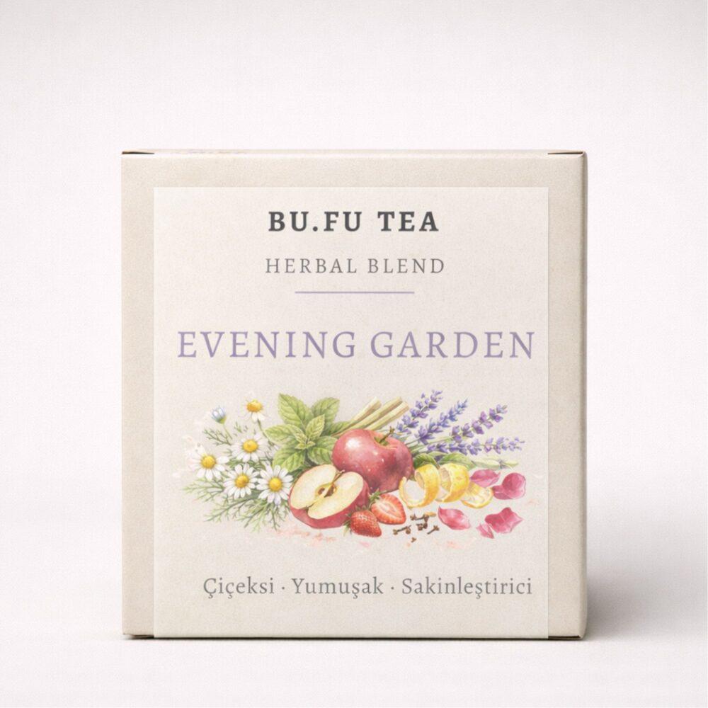 Bufu Tea Evening Garden doğal bitki çayı ürün kutusu