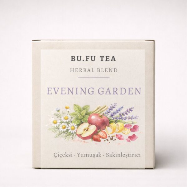 Bufu Tea Evening Garden doğal bitki çayı ürün kutusu