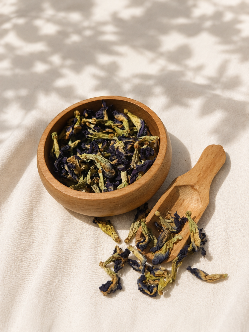 Bufu Tea Blue Butterfly Tea mavi kelebek çayı yakın plan ürün detayı