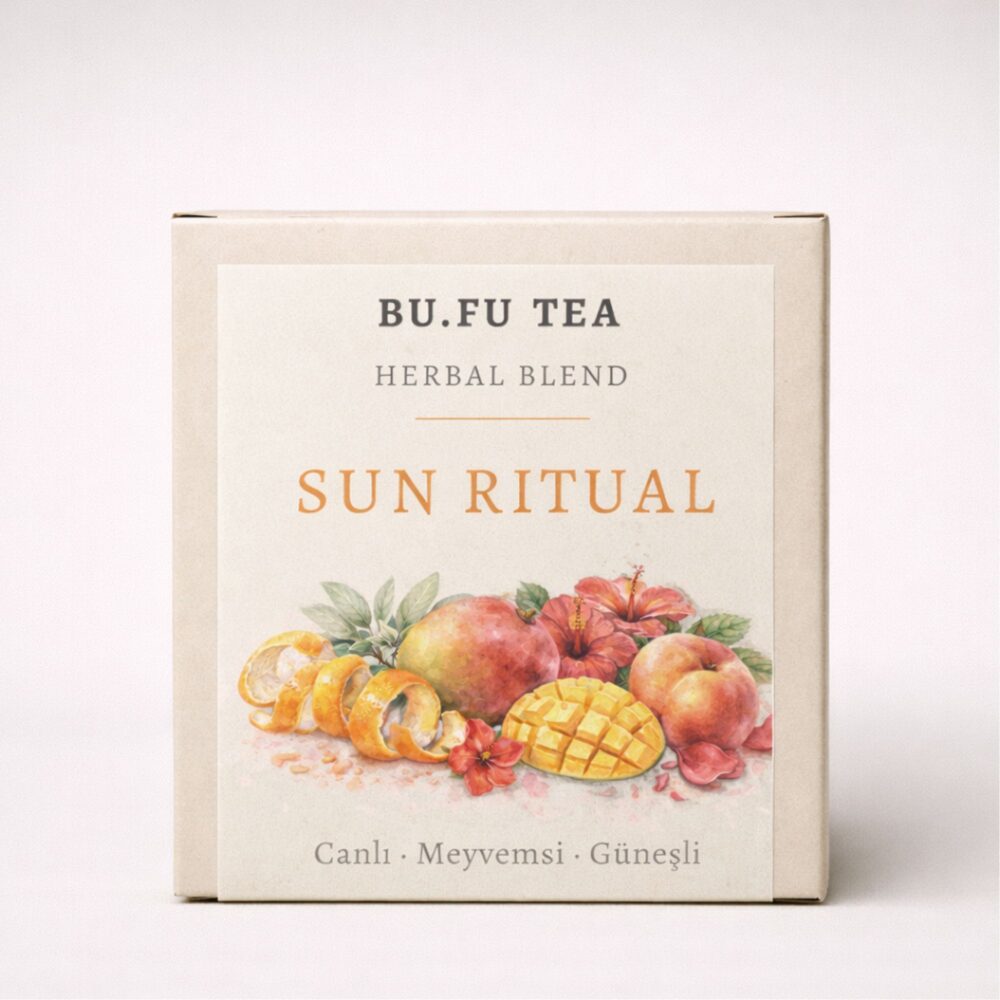 Bufu Tea Sun Ritual doğal bitki çayı ürün kutusu