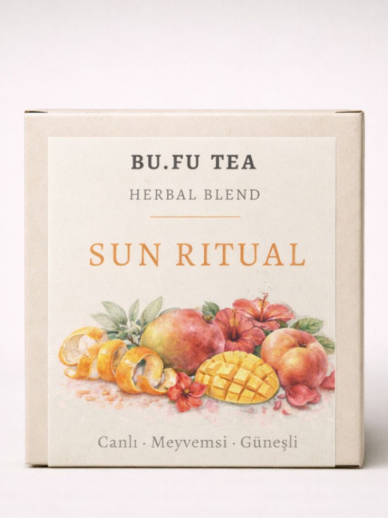Bufu Tea Sun Ritual doğal bitki çayı ürün kutusu