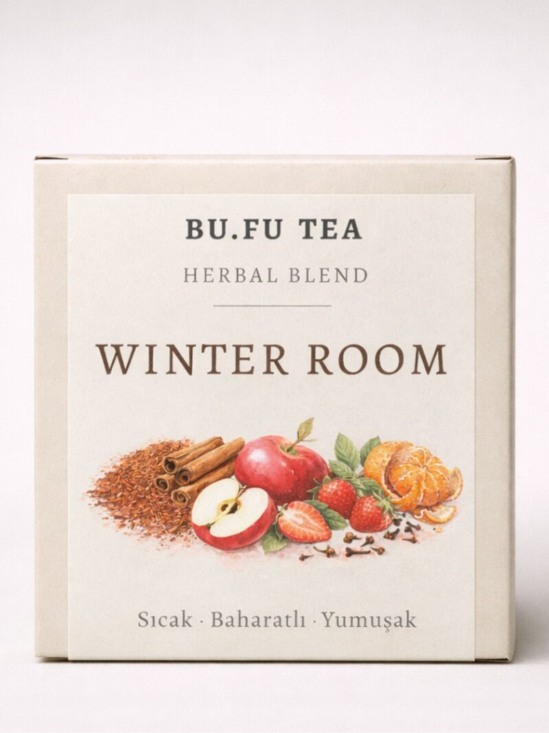 Bufu Tea Winter Room doğal bitki çayı ürün kutusu