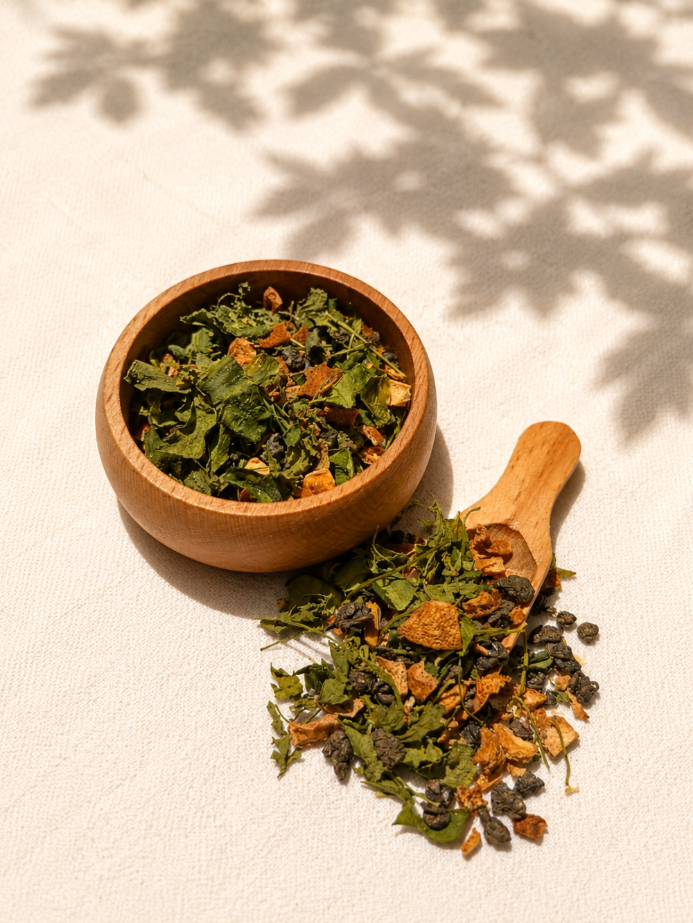 Bufu Tea Clean Green bitki çayı yakın plan ürün detayı